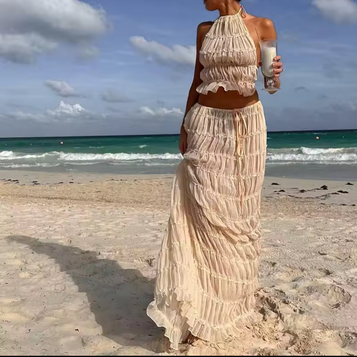 🌸 Tropical Hummingbird Boho Dress