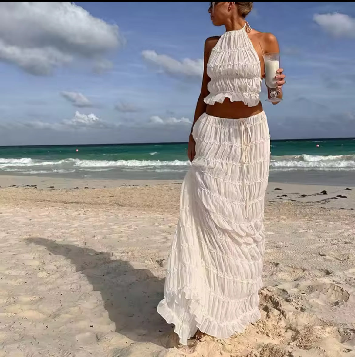 🌸 Tropical Hummingbird Boho Dress