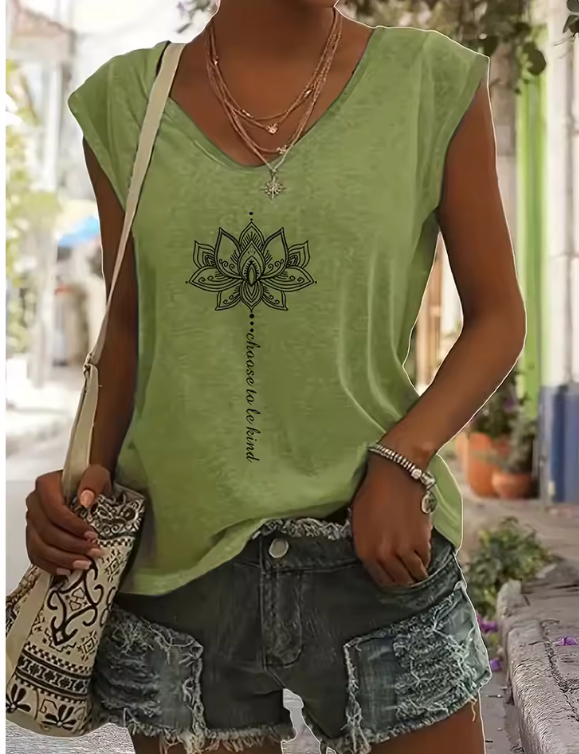 “Choose to Be Kind” Lotus Tank Top 🌸